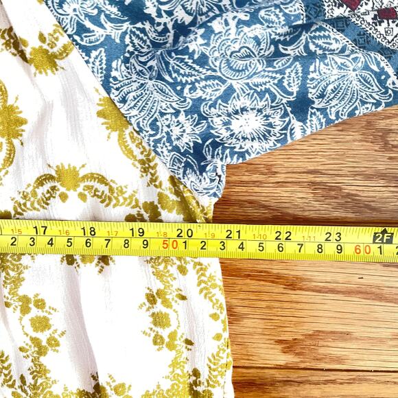 Free People Portobello Road Mini Dress Womens XS Blue Boho Chic Casual Feminine - Picture 9 of 9